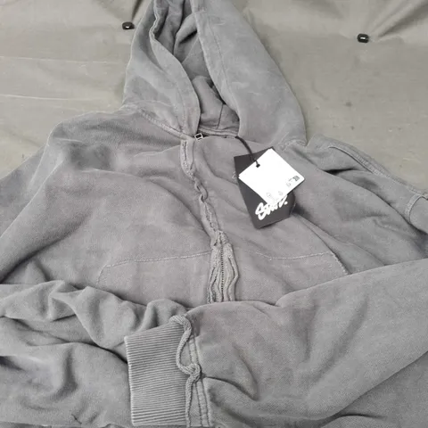 GREY ZIP-UP HOODIE WITH HOOD – EU SIZE L 