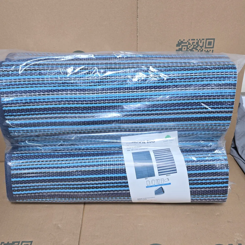 CRAFT HOME OUTDOOR RUG – BLUE STRIPED (SKY & NAVY), APPROX 400 X 270 CM