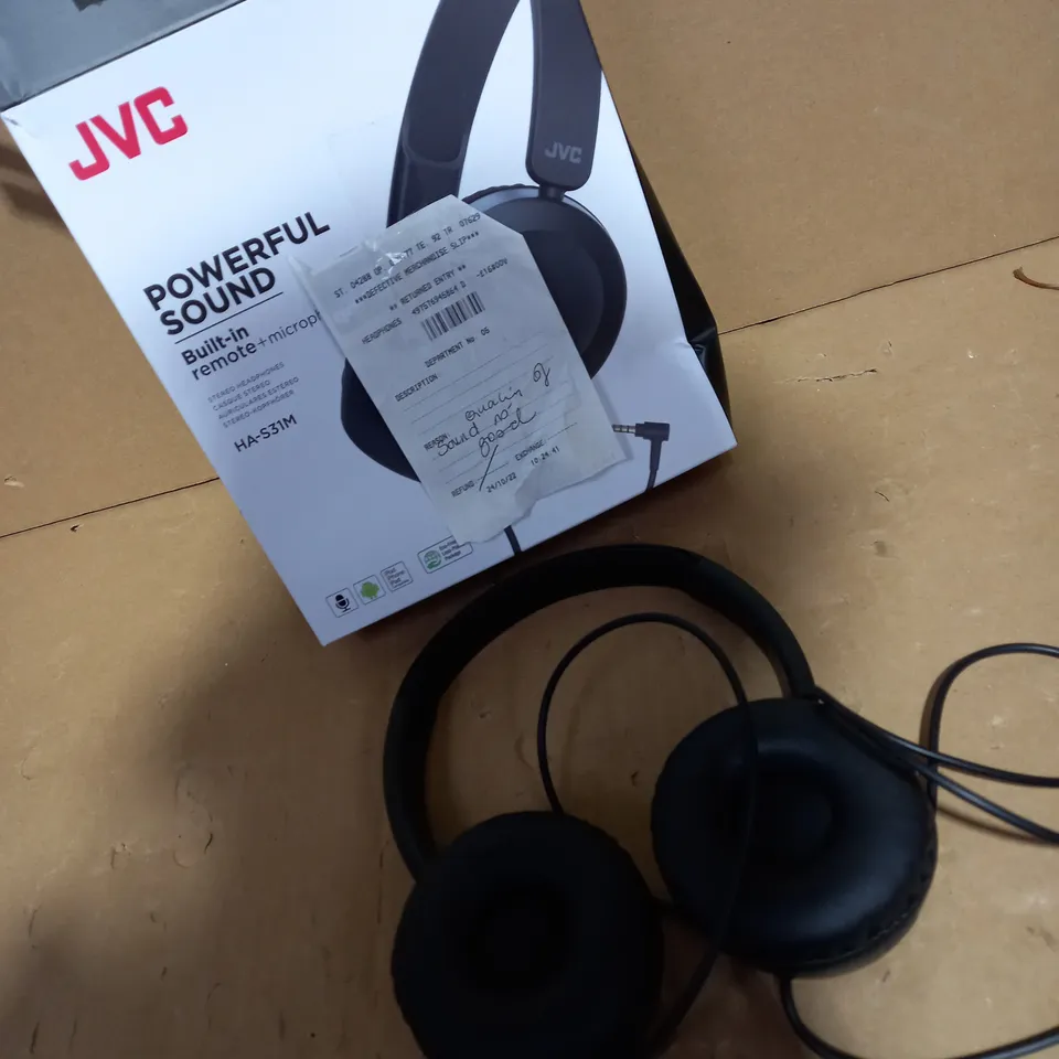 JVC POWERFUL SOUND STEREO HEADPHONES x2 