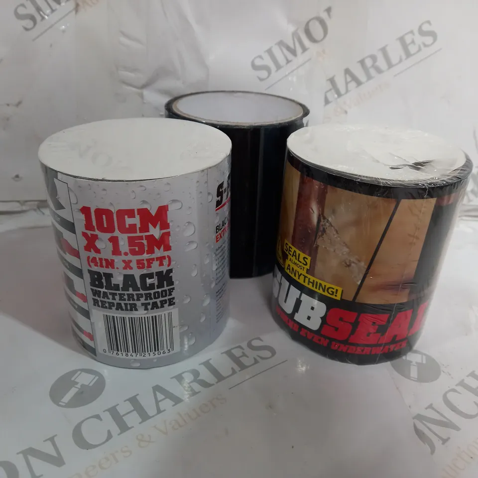 3 PIECE SFIXX SUB SEAL BLACK WATERPROOF REPAIR TAPE 10CM X 1.5M