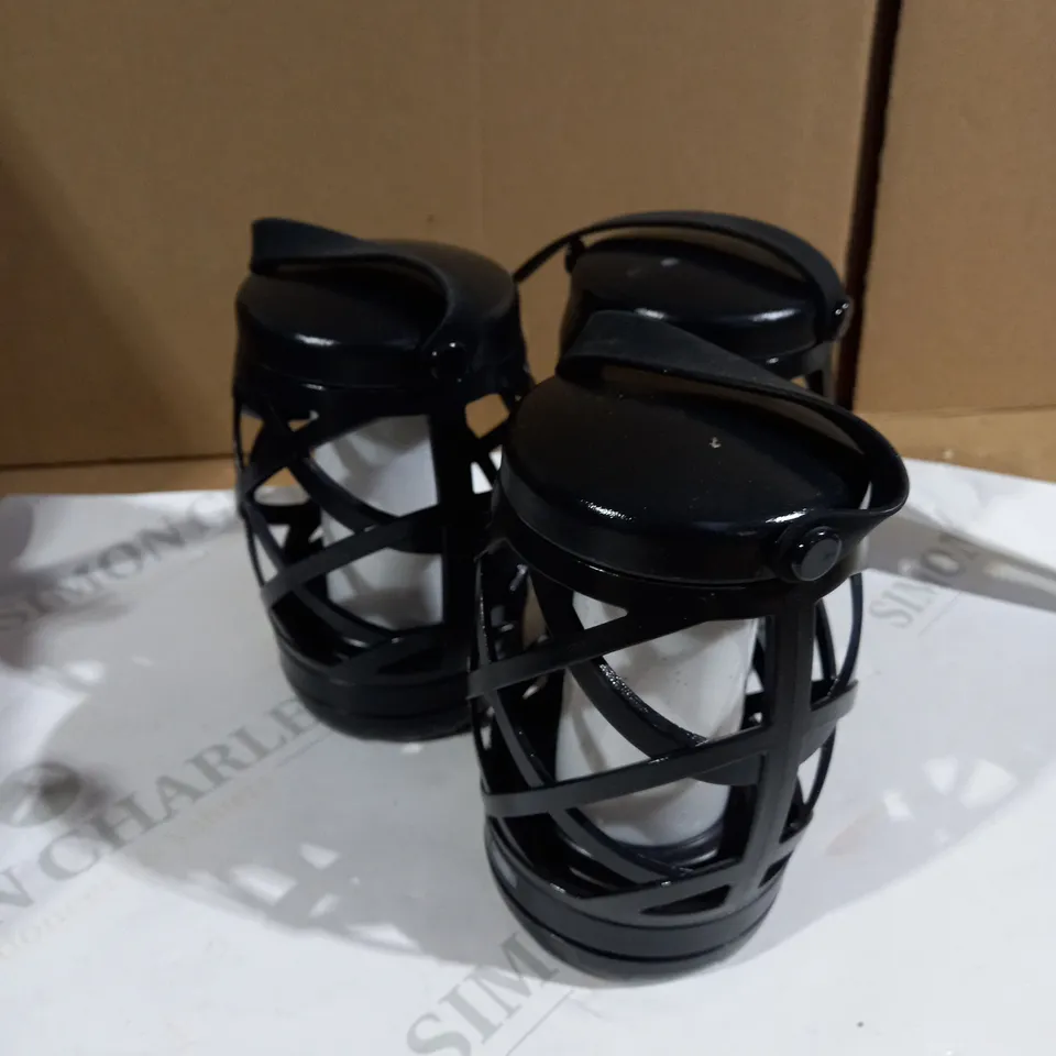 AURAGLOW SET OF FLAME EFFECT LANTERNS