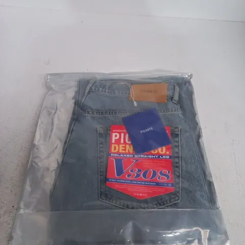 PICANTE DENIM JEANS – BLUE, RELAXED STRAIGHT LEG, MEN'S - W32