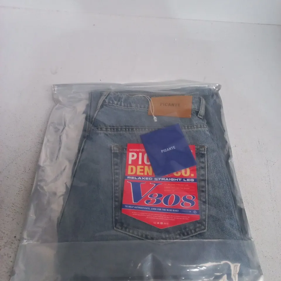 PICANTE DENIM JEANS – BLUE, RELAXED STRAIGHT LEG, MEN'S - W32