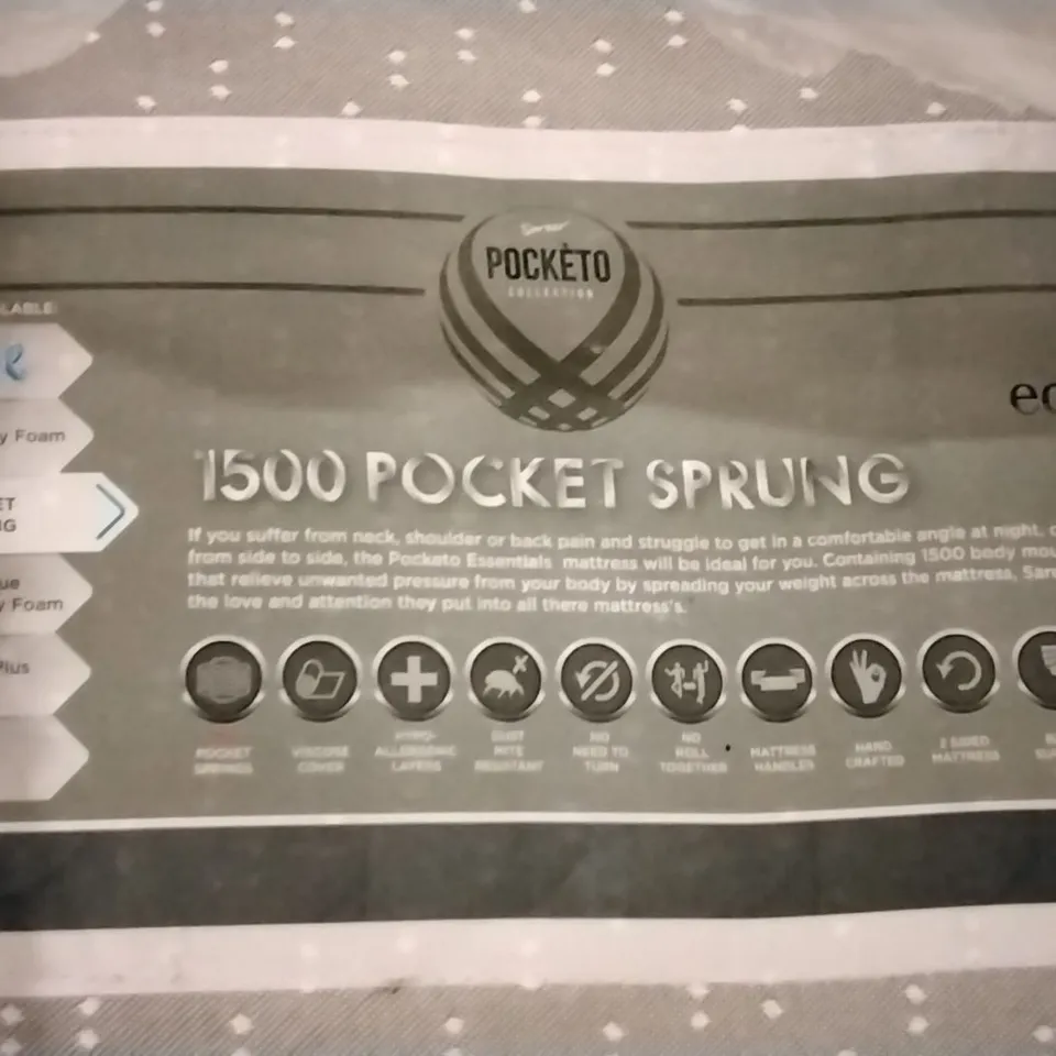 QUALITY BAGGED 5FT POCKETO POCKET SPRUNG 1500 MATTRESS 