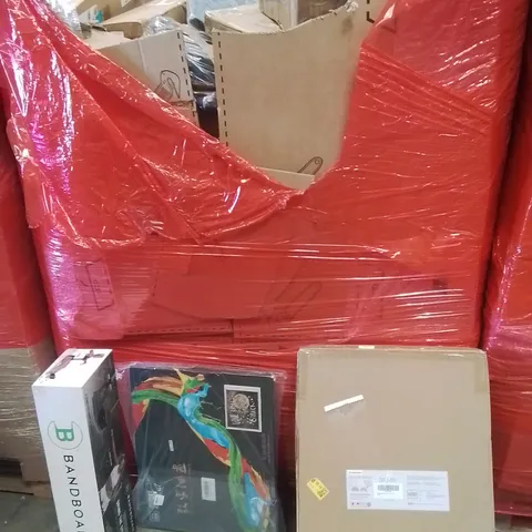 PALLET OF ASSORTED HOUSEHOLD GOODS AND PRODUCTS TO INCLUDE;PICTURE FRAME SET,ARTS AND CRAFTS,SPORT BANDS