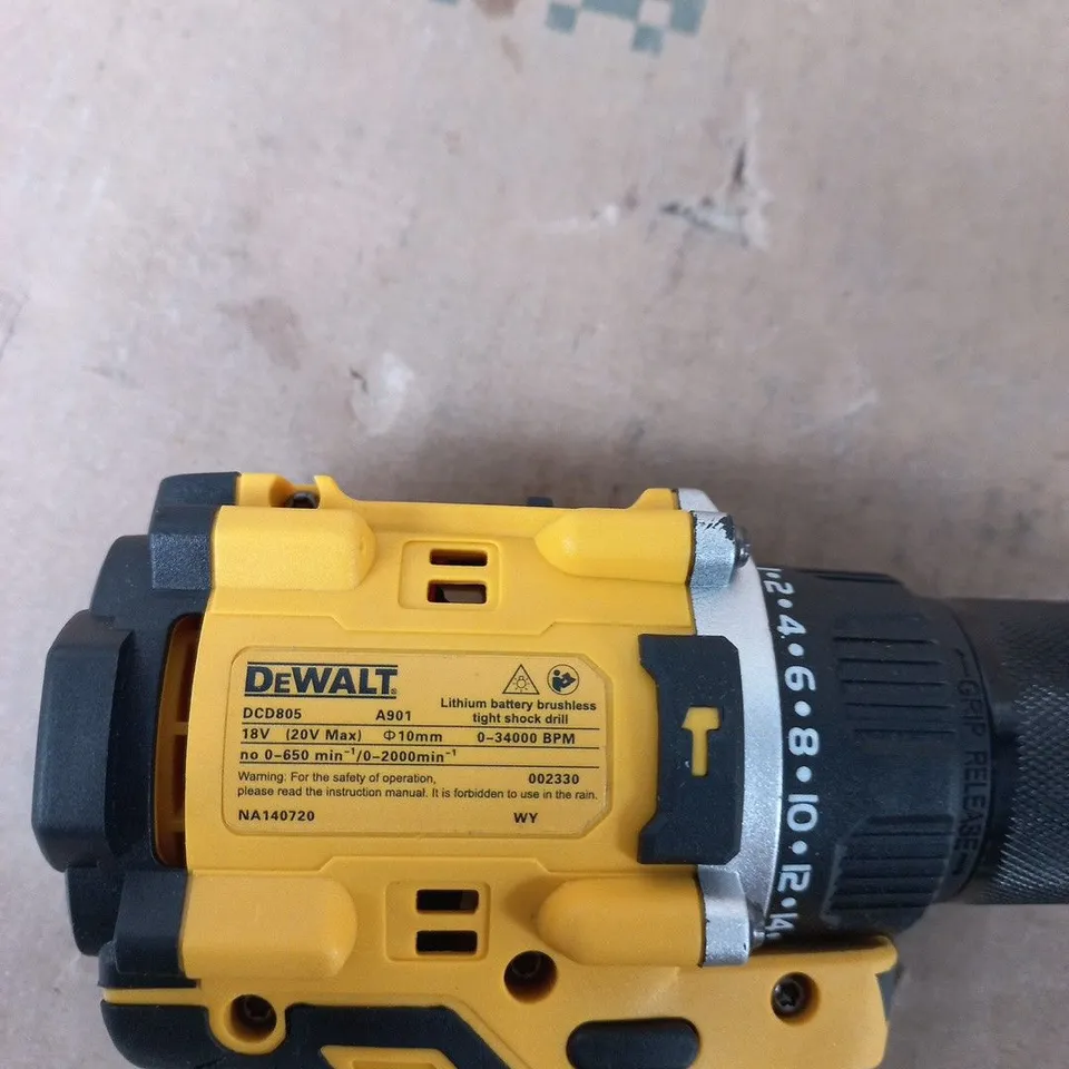 DEWALT DCD805 18V BRUSHLESS CORDLESS DRILL/DRIVER NO BATTERY