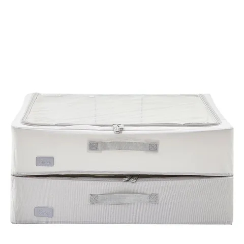 PERIEA SET OF 2 SLIMLINE UNDERBED STORAGE BOXES WITH SIDE WINDOW