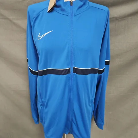 NIKE FOOTBALL FULL ZIP JACKET IN BLUE SIZE XXL