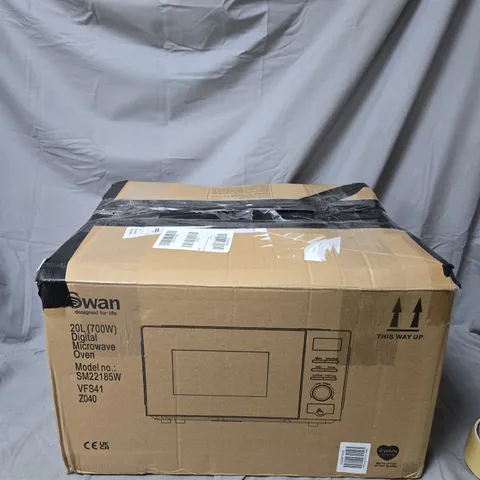 SWAN 20L 700W DIGITAL MICROWAVE - WHITE - COLLECTION ONLY 