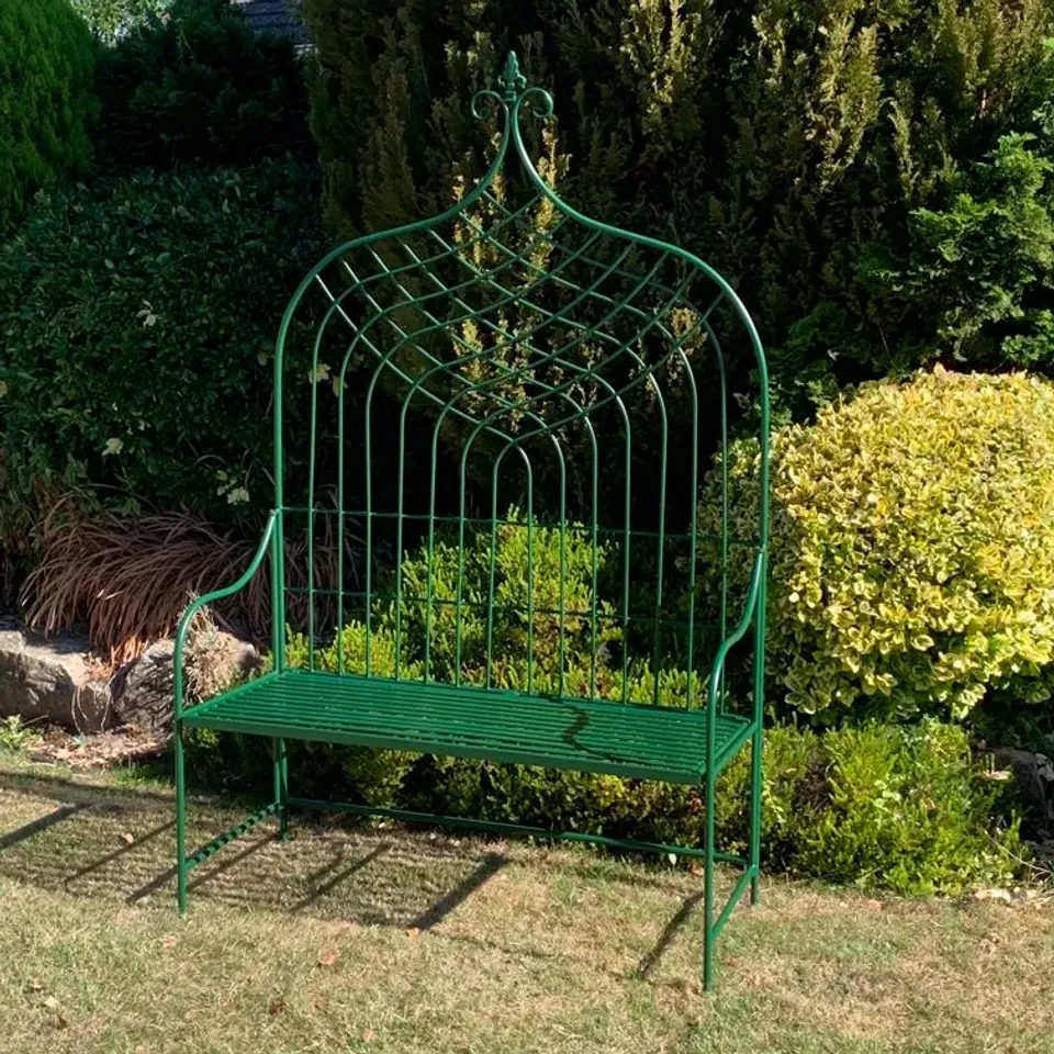 BOXED LONA METAL GARDEN BENCH