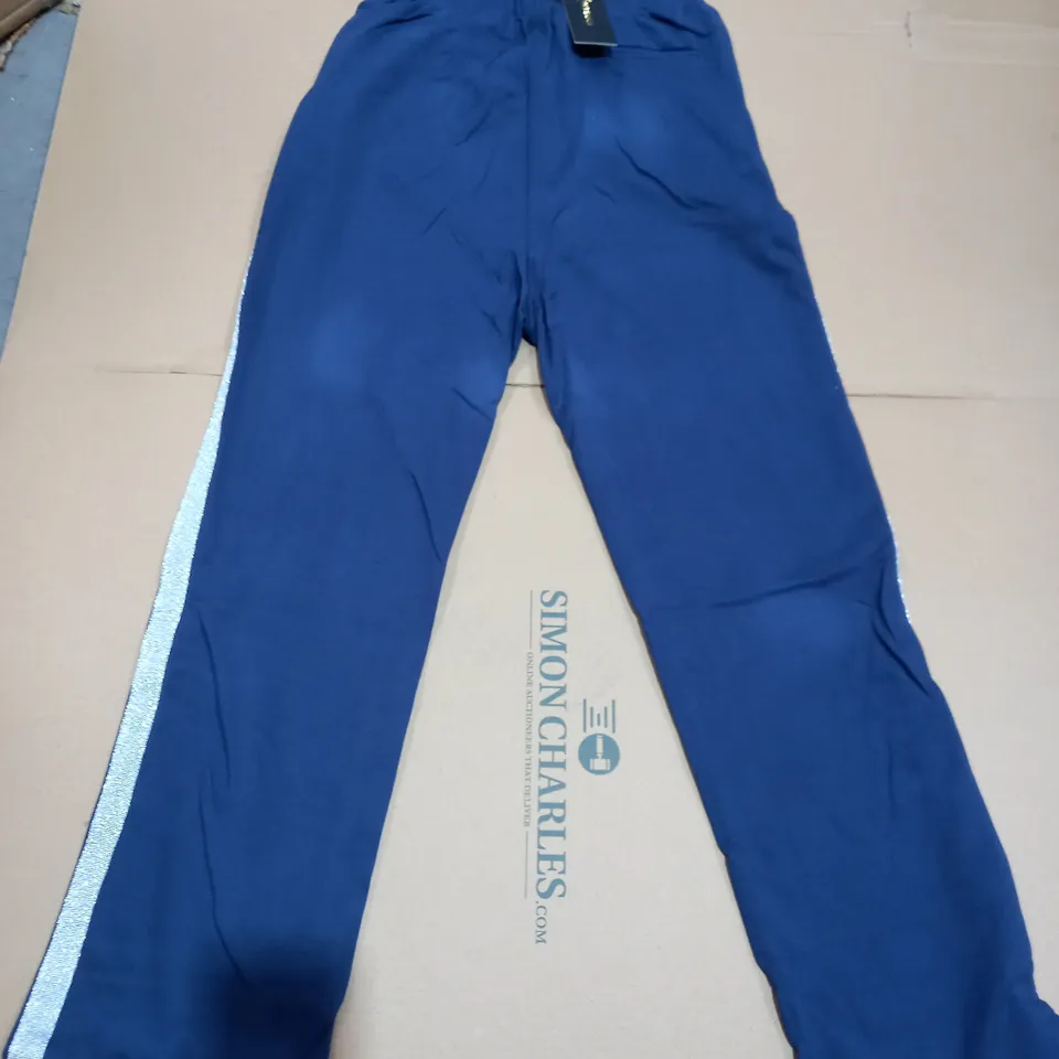 BOX OF APPROXIMATELY 10 X KINTSUGI BLUE & SILVER JOGGING BOTTOMS SIZES 10-18