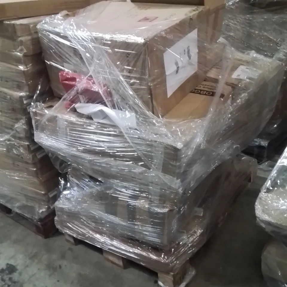 PALLET OF ASSORTED HOUSEHOLD GOODS AND PRODUCTS TO INCLUDE;OFFICE CHAIR,SIDE TABLE,NAIL DRILL, MACHINE 