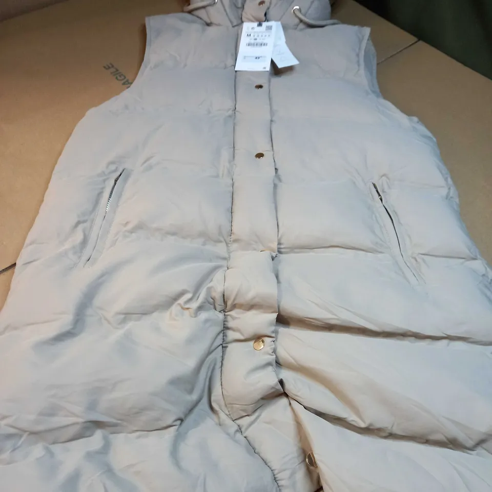 ZARA STONE PADDED/HOODED GILET - MEDIUM