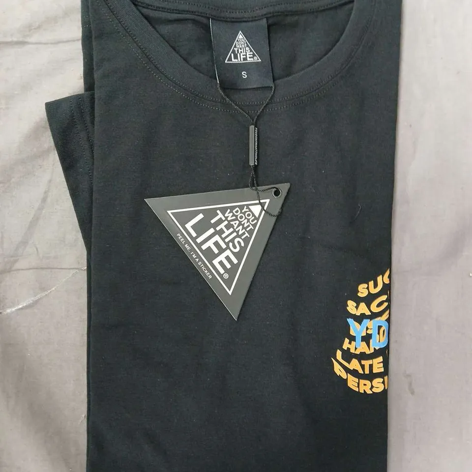 YOU DON'T WANT THIS LIFE NEW WAVE SHIRT IN BLACK SIZE SMALL