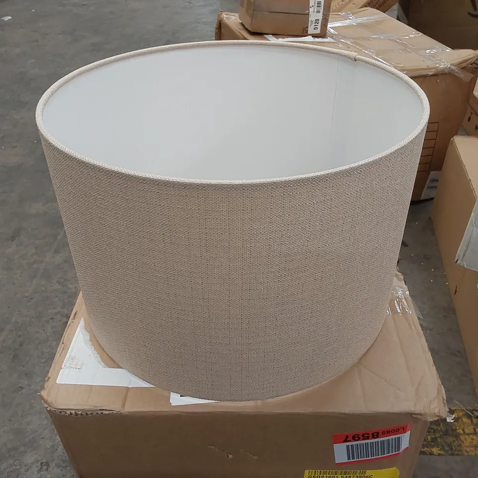 BOXED LINEN DRUM LAMP SHADES (SCREW ON) - SET OF 2