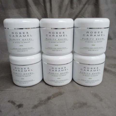LOT OF 6 ROSE AND CARAMEL PURITY EXCEL 60 SECOND SELF TAN REMOVER 440ML
