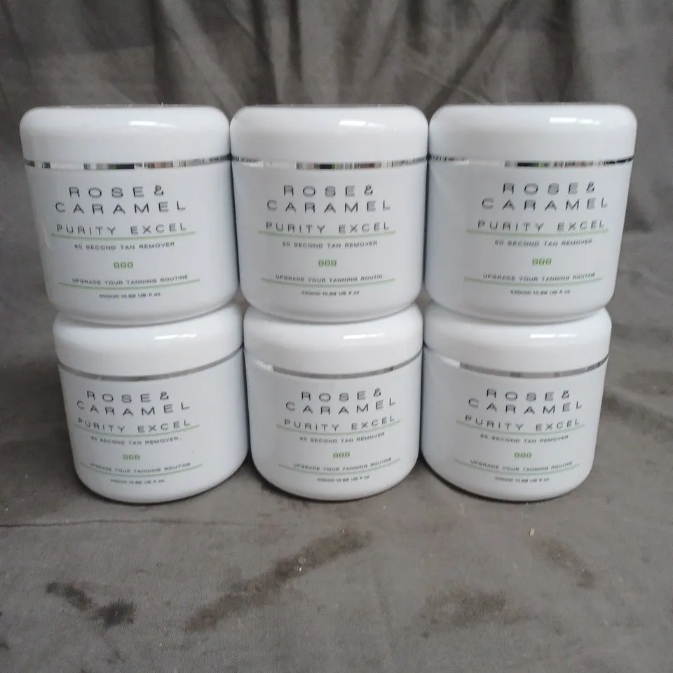 LOT OF 6 ROSE AND CARAMEL PURITY EXCEL 60 SECOND SELF TAN REMOVER 440ML