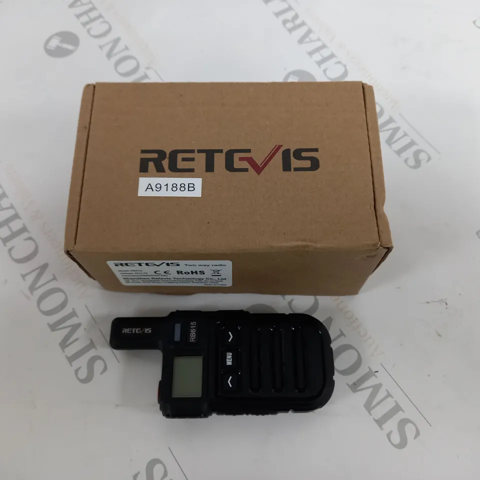 BOXED RETEVIS TWO WAY RADIO BLACK RB615