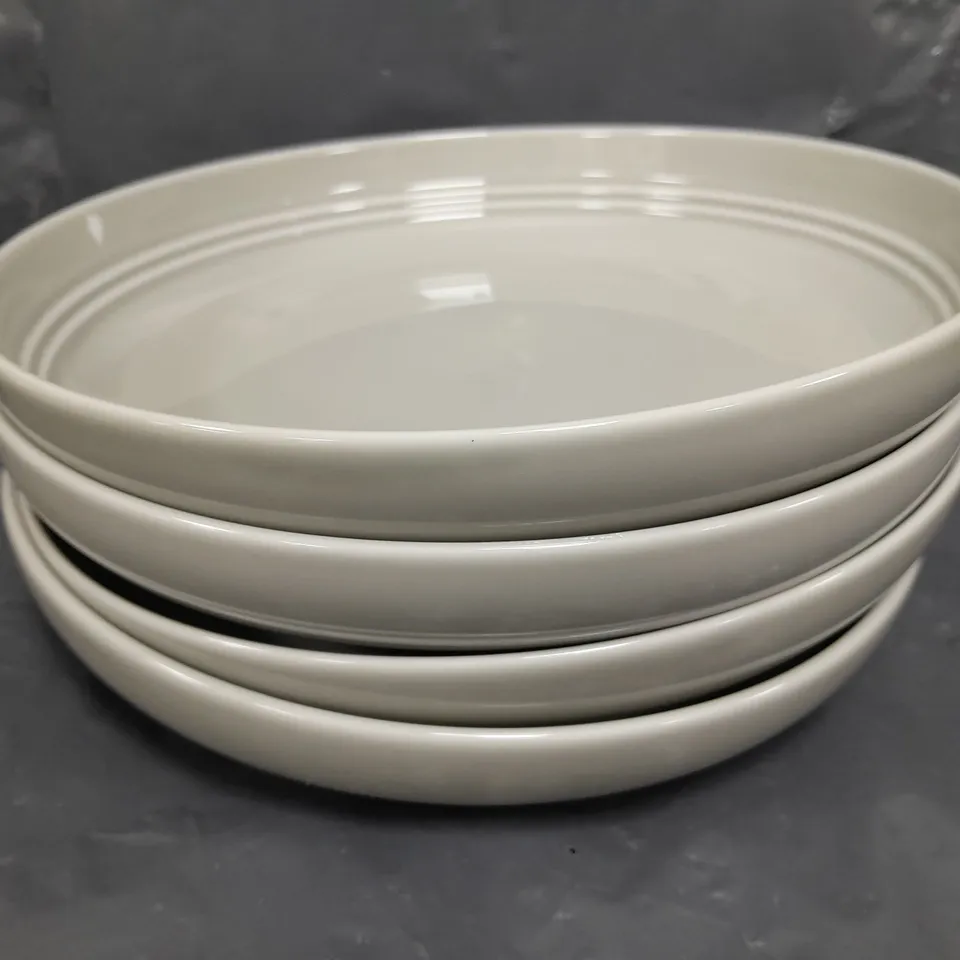 BOXED 4-PIECE PORCELAIN DINNERPLATE SET IN GREY - COLLECTION ONLY