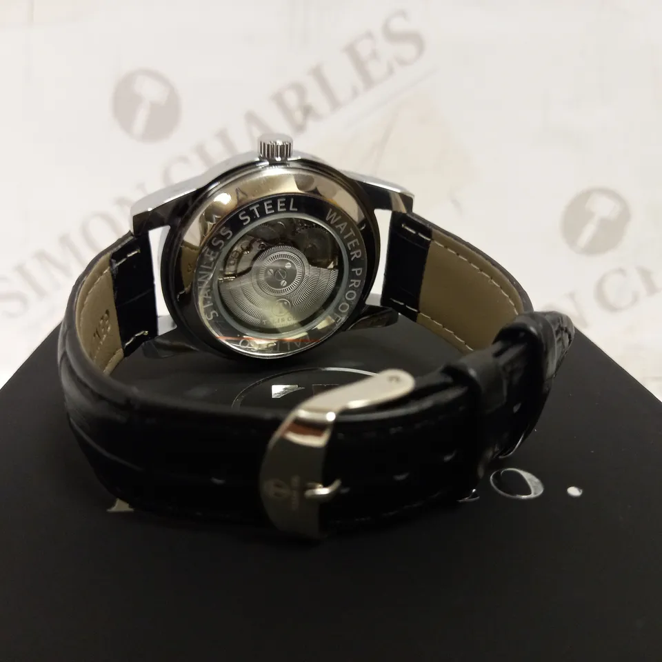 TALIS SKELETON LEATHER STRAP WRISTWATCH RRP £515