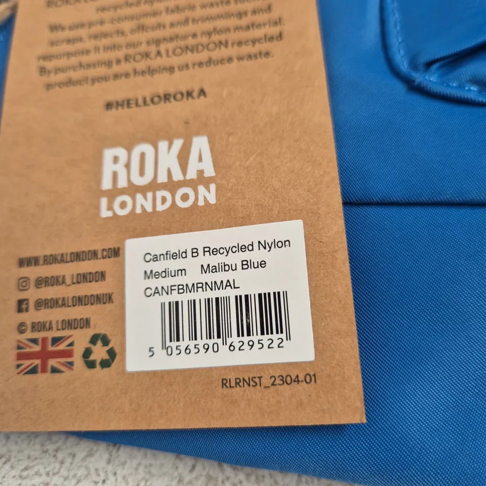 ROKA LONDON CANFIELD B RECYCLED NYLON MEDIUM BACKPACK – MALIBU BLUE