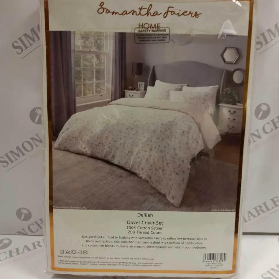 SAMANTHA FAIRES DELILAH BLUSH DOUBLE DUVET COVER