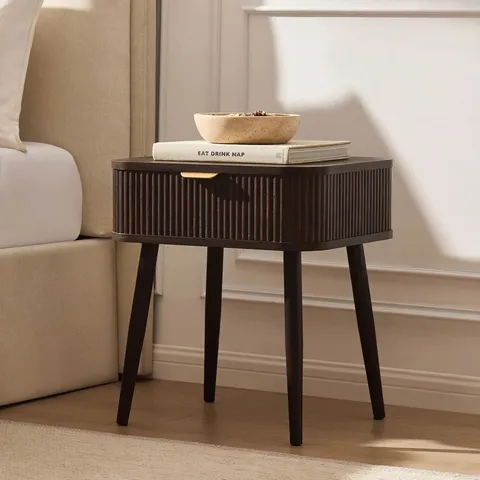 BOXED DUSK HATTIE 1 DRAWER NIGHTSTAND - WALNUT (1 BOX)
