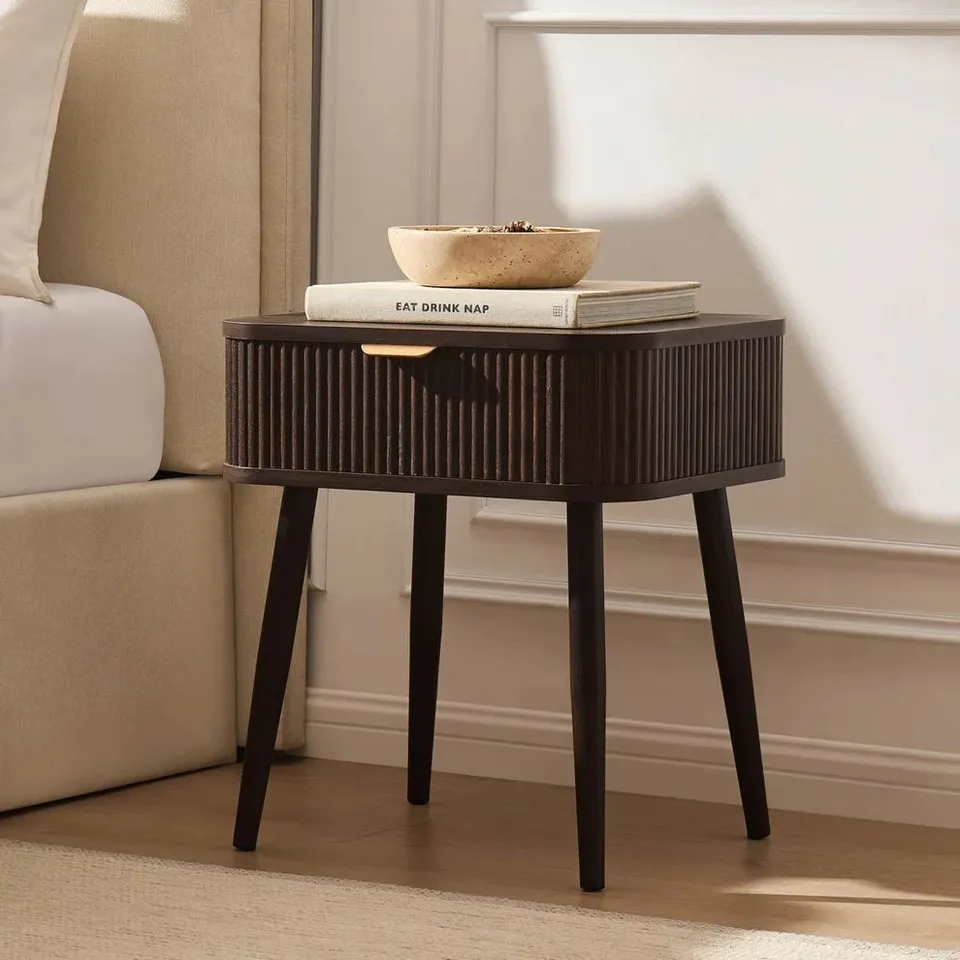 BOXED DUSK HATTIE 1 DRAWER NIGHTSTAND - WALNUT (1 BOX)