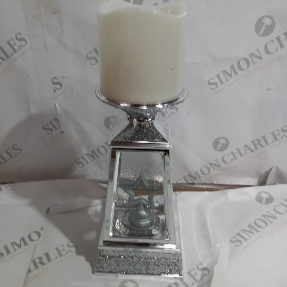 JM BY JULIEN MACDONALD FLAMELESS CANDLE HOLDER WITH SWIRLING GLITTER