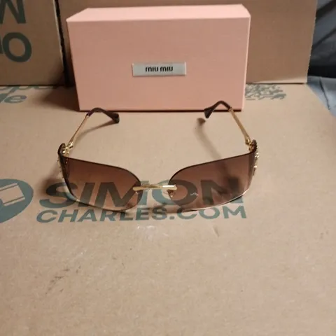 MIU MIU SUNGLASSES β BROWN GRADIENT LENSES, METAL FRAME - WITH CASE