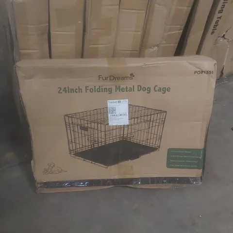 BOXED FUR DREAMS 24" FOLDING METAL DOG CAGE 