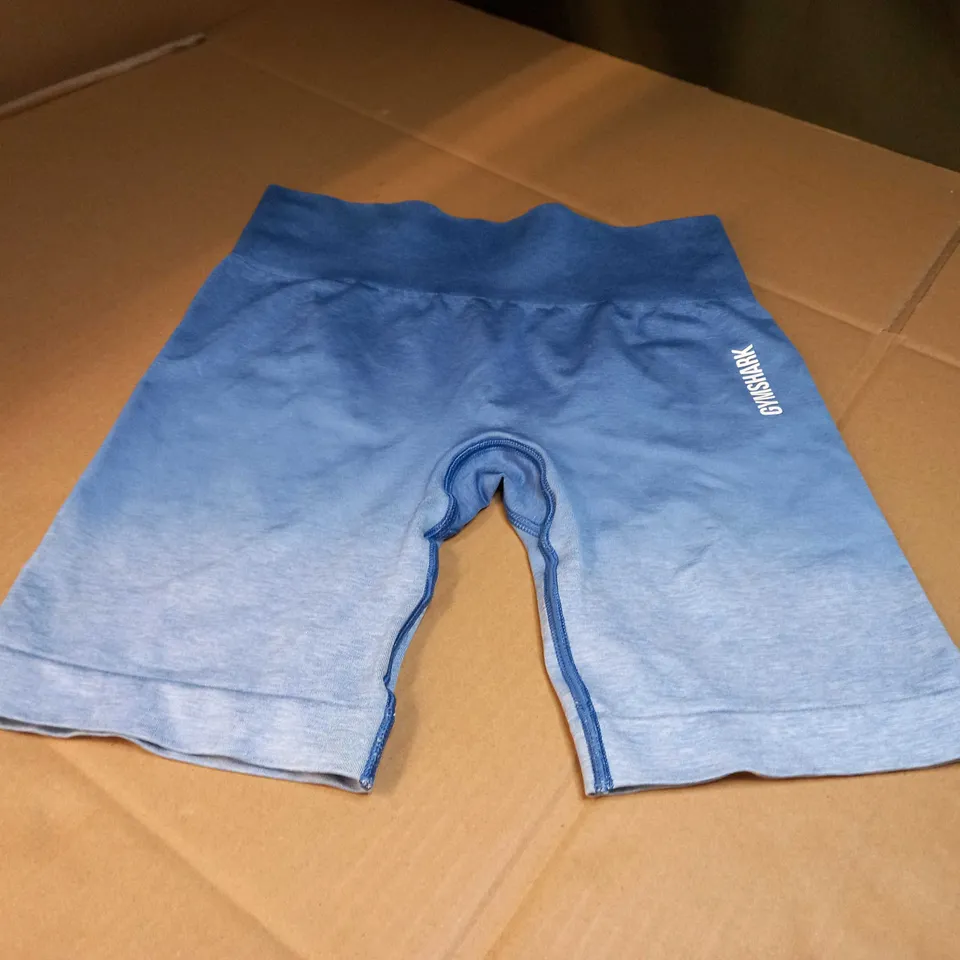 GYMSHARK BLUE TONED FITNESS SHORTS - MEDIUM