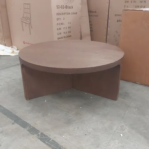 CALIFORNIA DARK OAK ROUND COFFEE TABLE