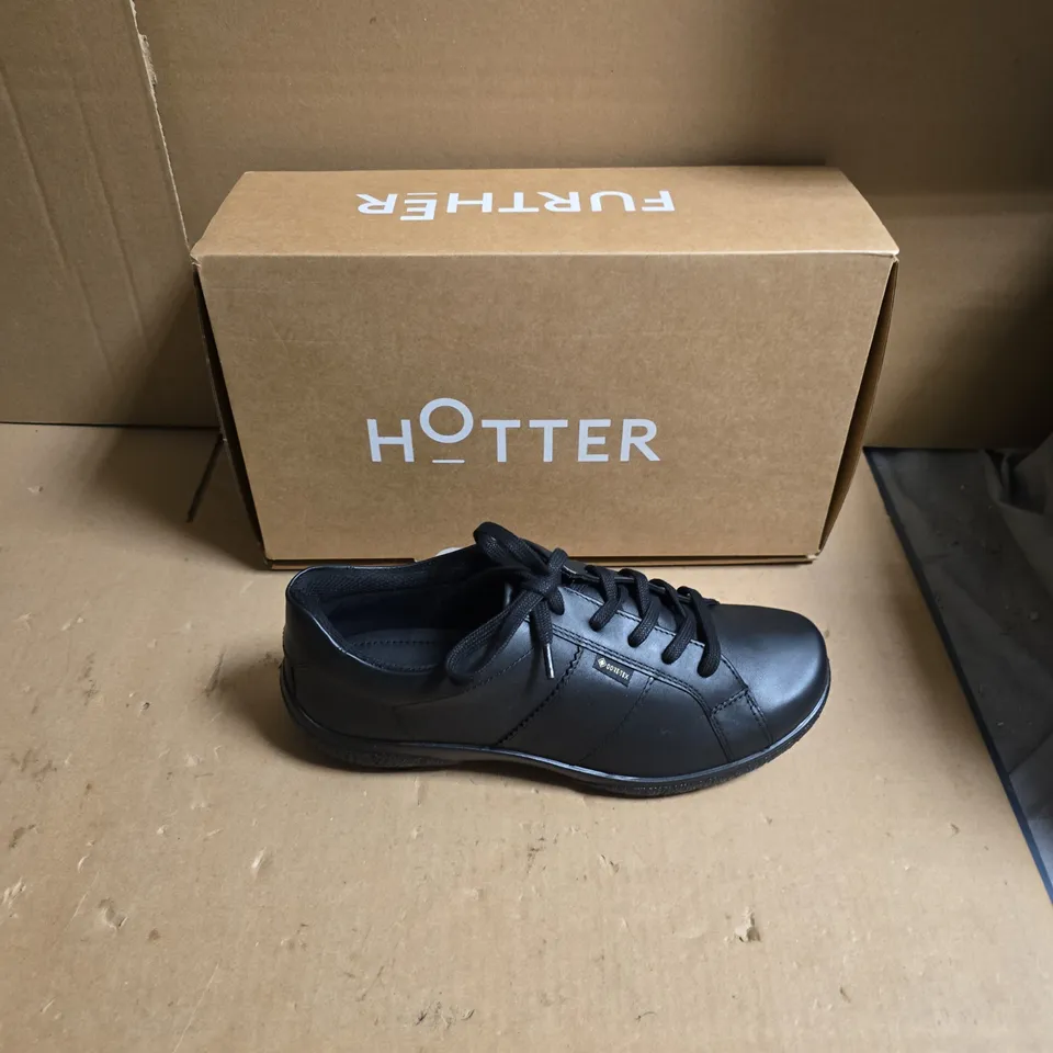 HOTTER WOMEN'S BLACK LEATHER SHOES - BOXED - UK SIZE 8 