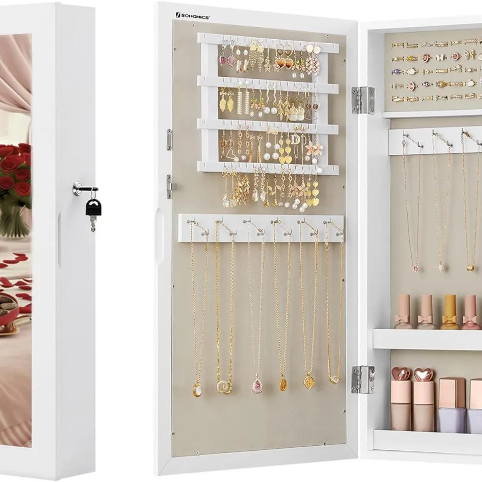 BOXED SONGMICS WALL-MOUNTED JEWELLERY CABINET