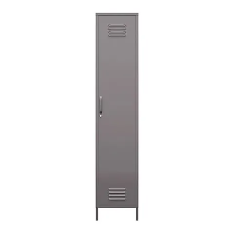 BOXED DOREL HOME BRADFORD SINGLE METAL STORAGE CABINET - GREY (1 BOX)