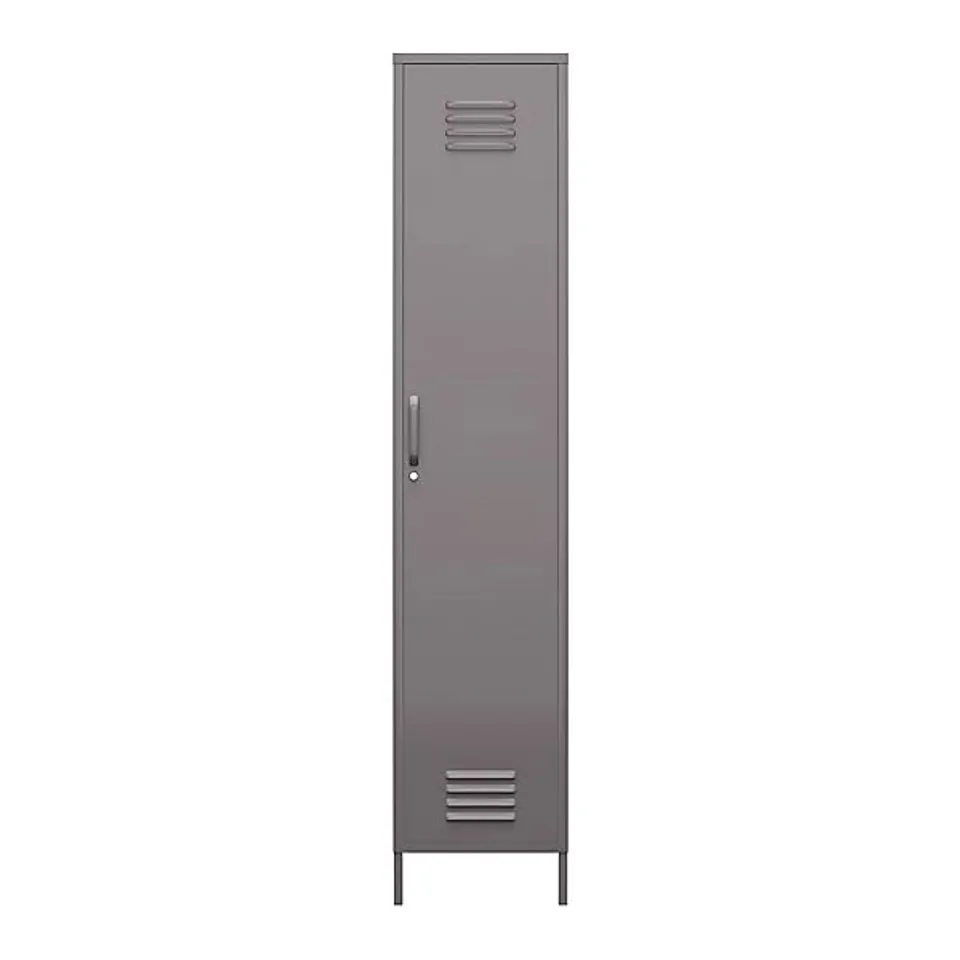 BOXED DOREL HOME BRADFORD SINGLE METAL STORAGE CABINET - GREY (1 BOX)