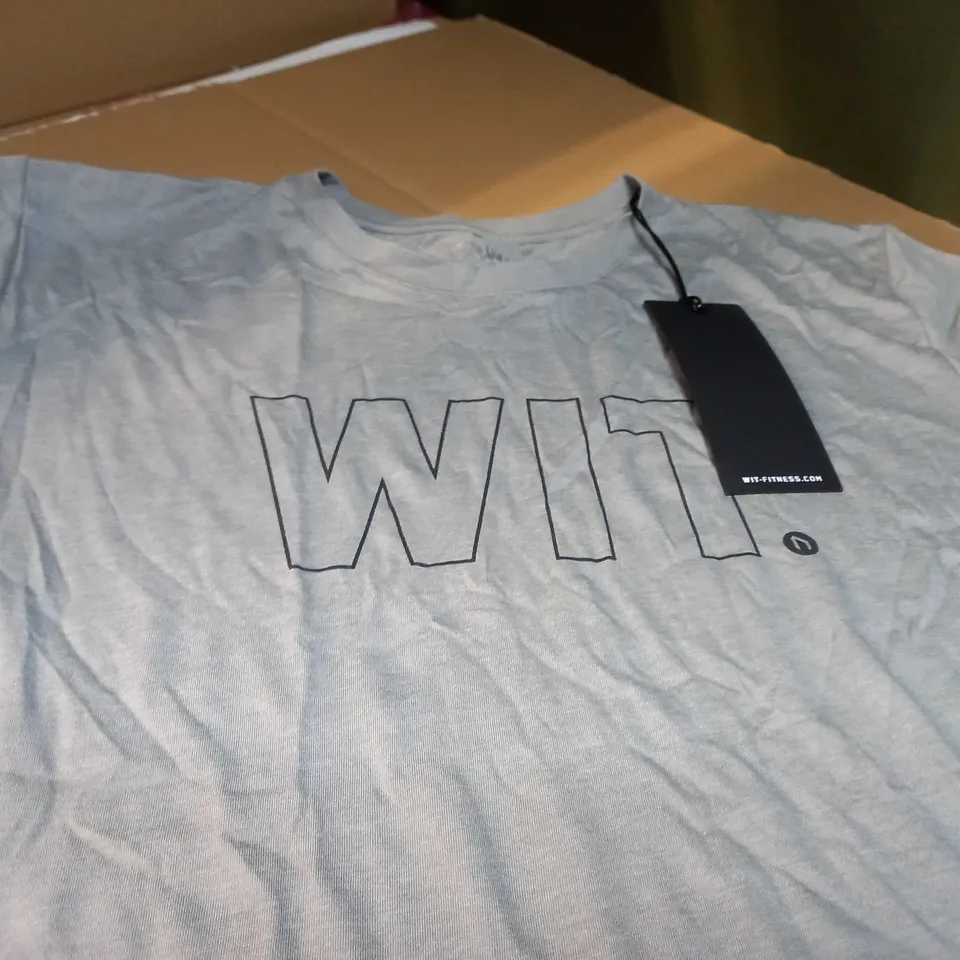 WIT FITNESS GREY/LOGO FITNESS TEE - LARGE