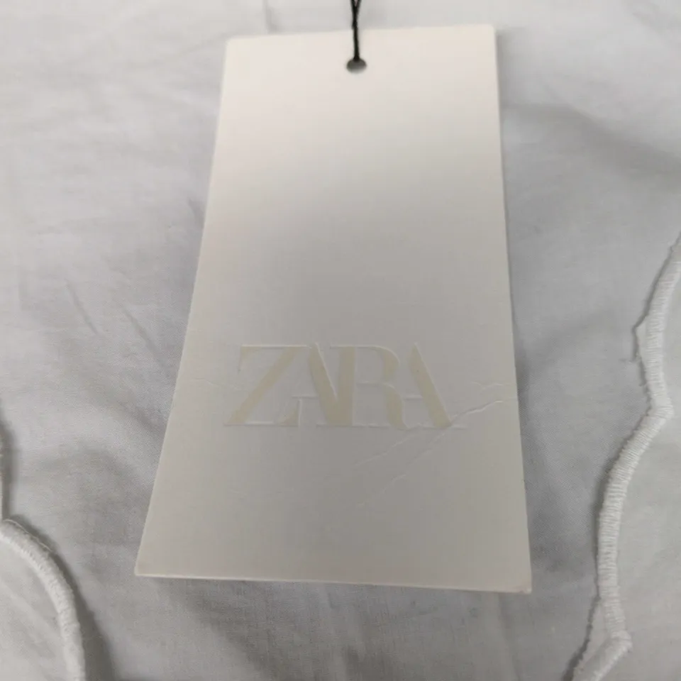 ZARA WHITE LACE-DETAIL BLOUSE, WOMEN'S, XXL