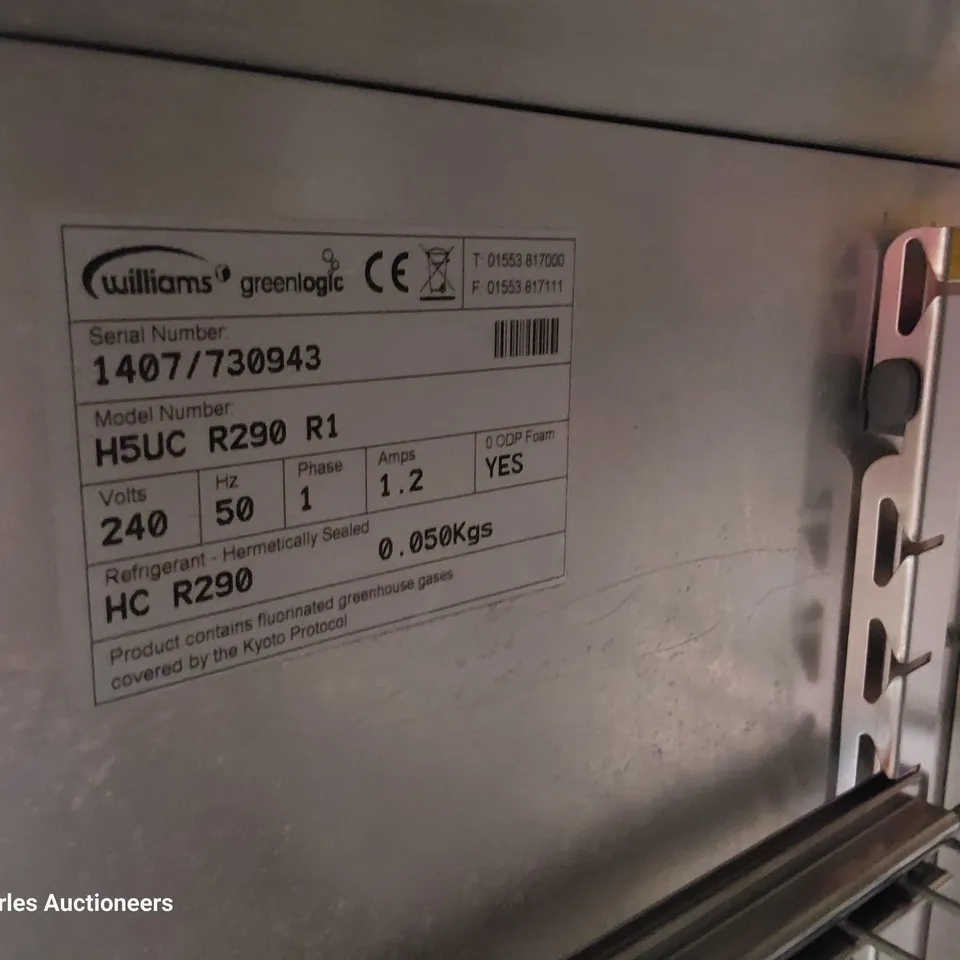 WILLIAMS UNDERCOUNTER FRIDGE H5UC R290 R1