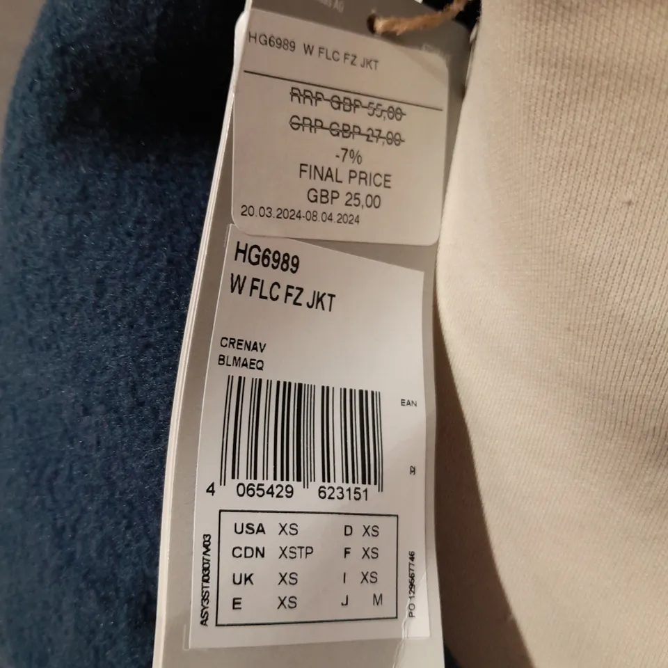 ADIDAS WOMENS FLEECE JACKET - UK XS