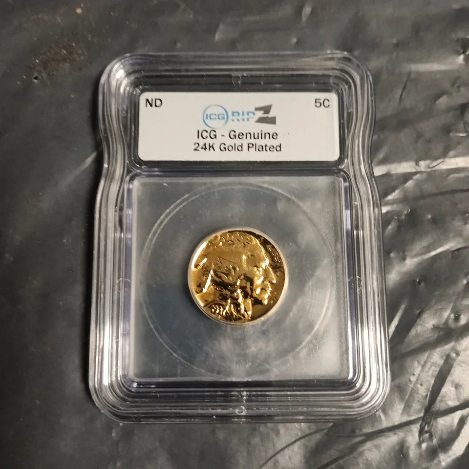 ICG 24K GOLD PLATED COIN IN DISPLAY CASE
