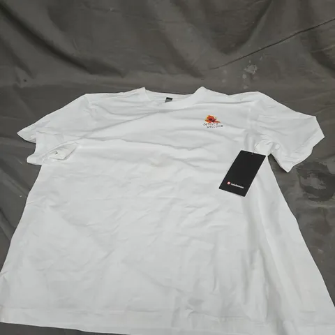 LULULEMON ZEROED IN SHORT SLEEVE GRAPHIC TEE IN WHITE SIZE 2XL