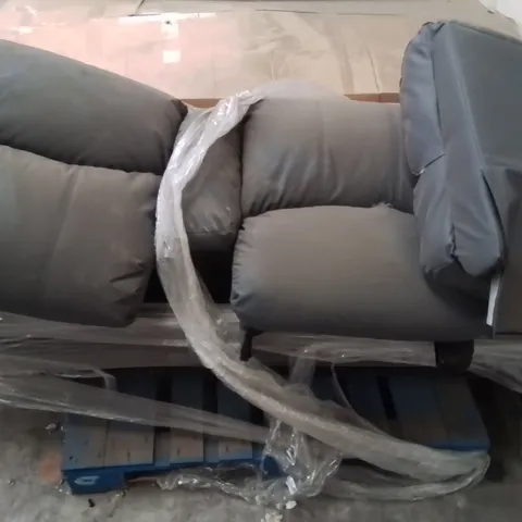 QUALITY DESIGNER FAUX LEATHER 3 SEATER SOFA (PARTS MAY BE MISSING)