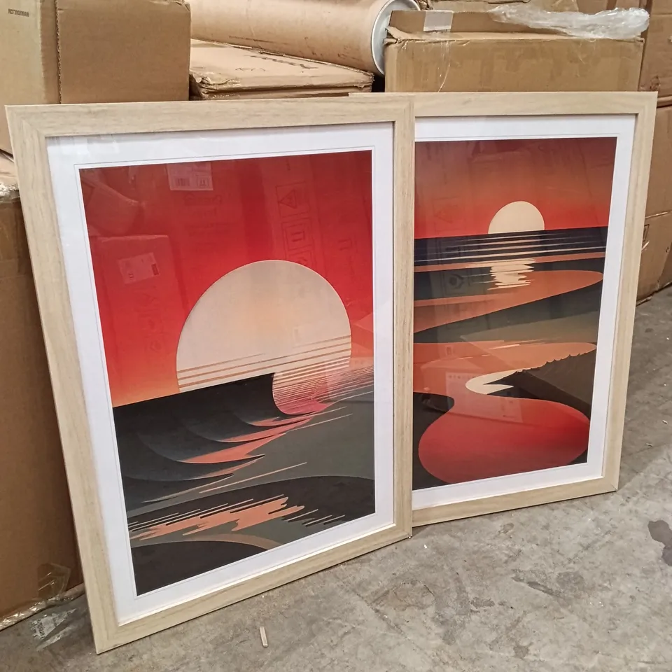 BOXED SUNSET FRAMED WALL ART PRINTS (SET OF 2) (1 BOX)