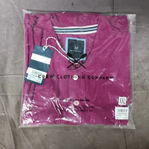 BAGGED CREW CLOTHING COMPANY CLASSIC PIQUE POLO IN MULBERRY SIZE XXL