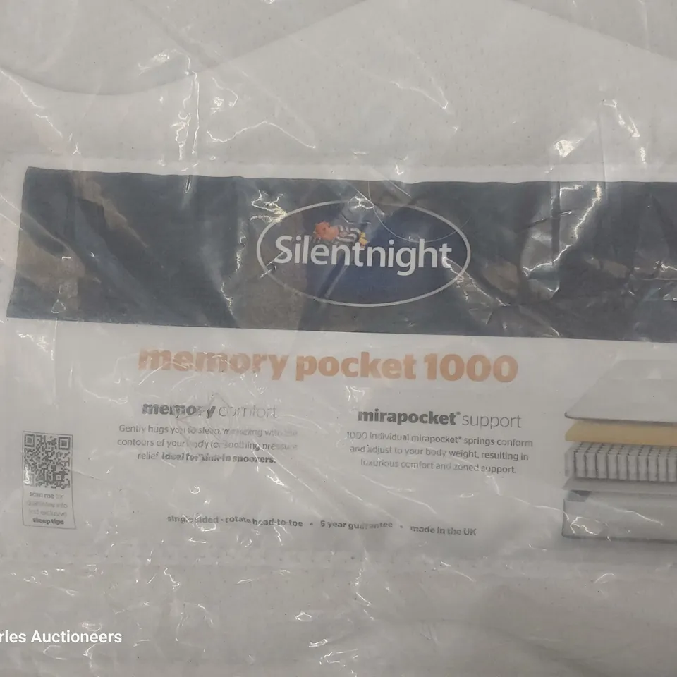 QUALITY BAGGED SILENTNIGHT 5' KINGSIZE MEMORY POCKET 1000 MATTRESS 