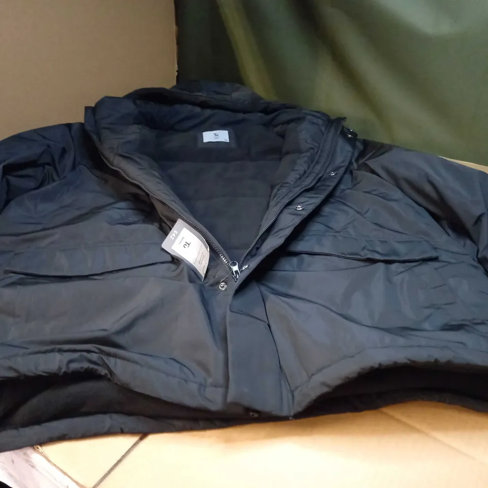 TU MAN BLACK PADDED/FLEECE LINED WINTER COAT - XXL