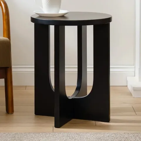 BOXED WHOLESALE BLACK ROUND SIDE TABLE (1 BOX)