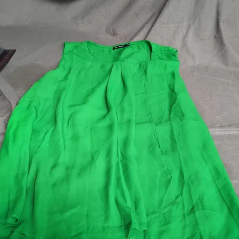 GREEN WOMEN'S BLOUSE WITH FRONT PLEATS